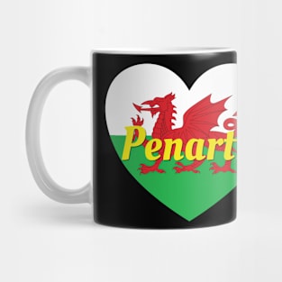 Penarth Wales UK Wales Flag Heart Mug